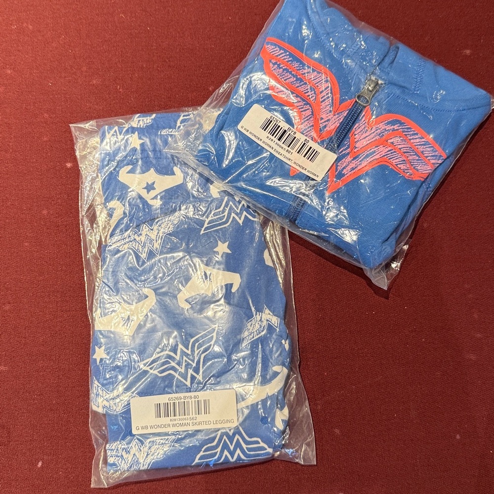 NIB Hanna Andersson Wonder Woman Zip-Up Sweatshirt and Skirt Pants Set 18-24M